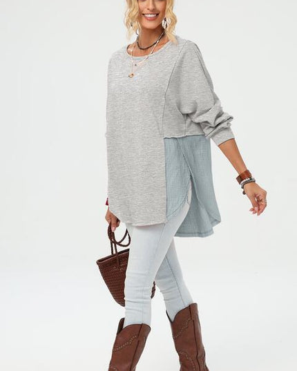 Curved Hem Dolman Sleeve Top