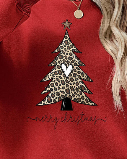 Christmas Tree Graphic Long Sleeve Sweatshirt