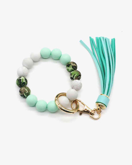 Assorted 2-Pack Multicolored Beaded Tassel Keychain