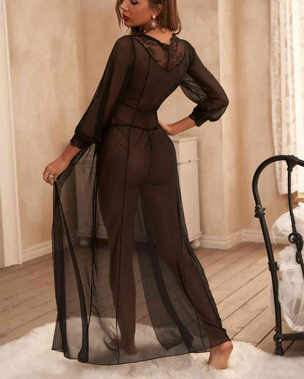 Scalloped Flounce Sleeves Cover Up