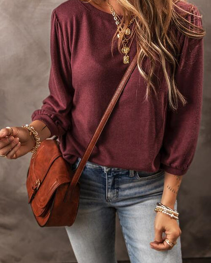 Round Neck Puff Sleeve T-Shirt