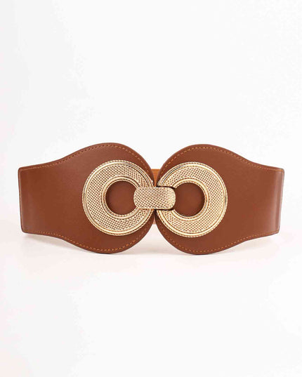 Alloy Buckle Elastic PU Belt
