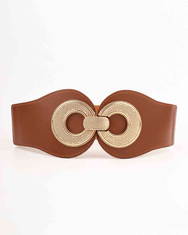 Alloy Buckle Elastic PU Belt