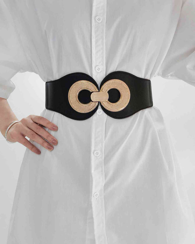 Alloy Buckle Elastic PU Belt
