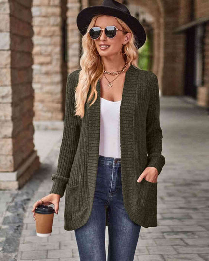 Open Front Cardigan with Pockets