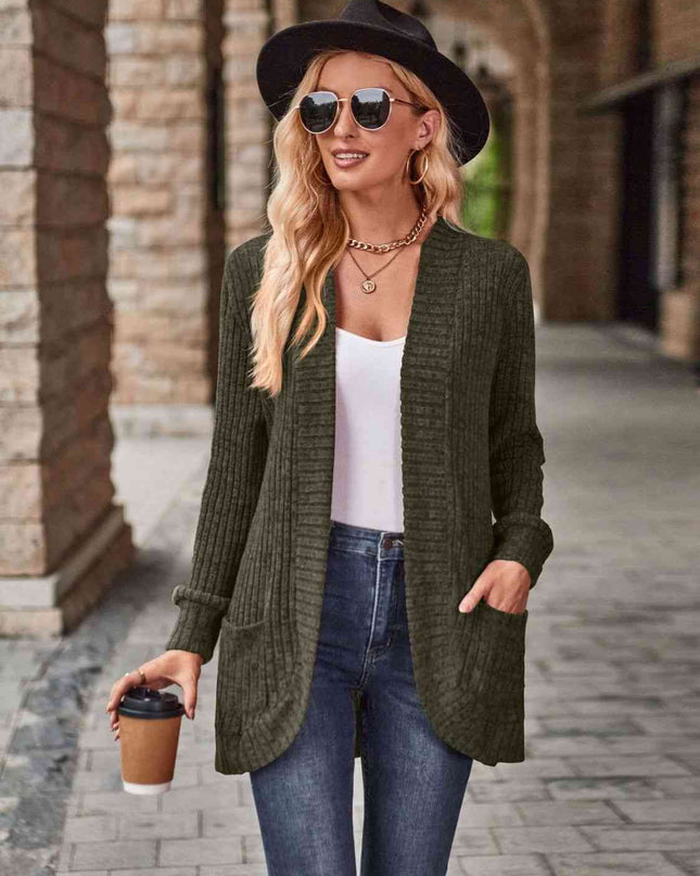 Open Front Cardigan with Pockets