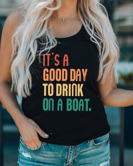 Slogan Graphic Scoop Neck Tank