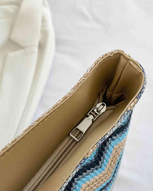 Chevron Straw Tote Bag