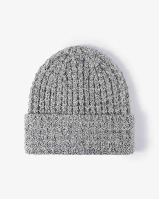 Waffle-Knit Cuff Beanie