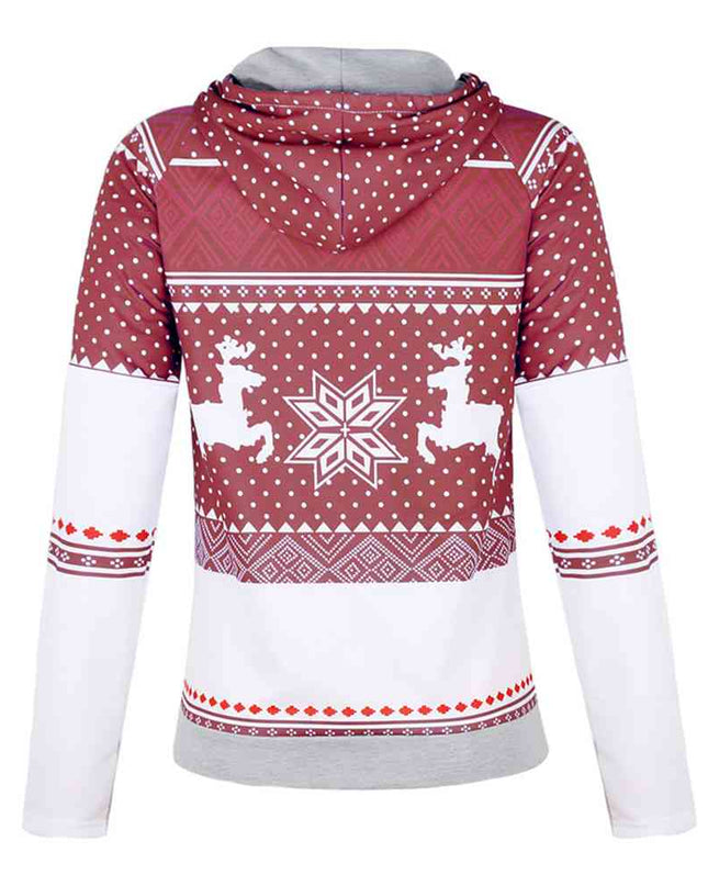 Printed Long Sleeve Hoodie with Pocket