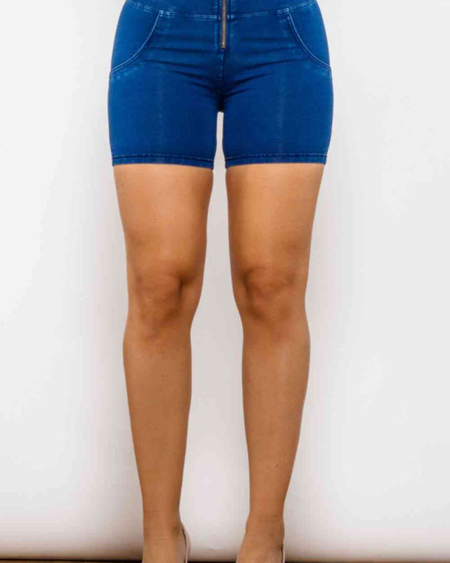 Full Size Zip Closure Denim Shorts
