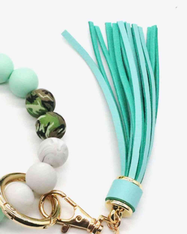 Assorted 2-Pack Multicolored Beaded Tassel Keychain