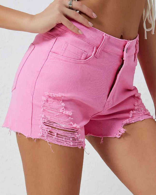 Distressed Denim Shorts