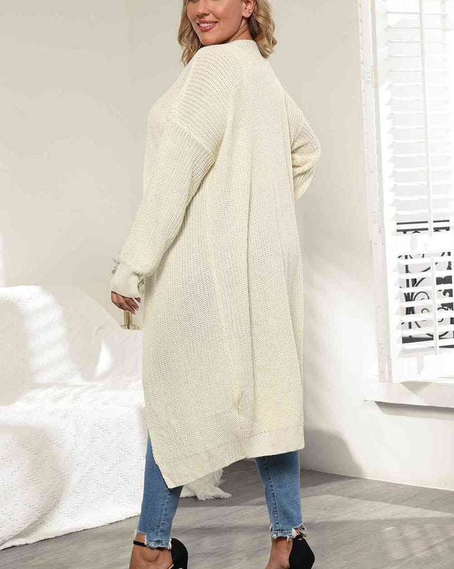 Plus Size Open Front Long Sleeve Cardigan