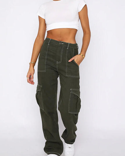 High Waist Jeans with Pockets