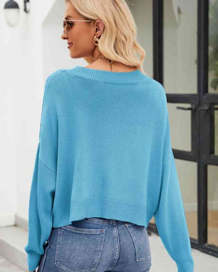 V-Neck Button Down Cardigan