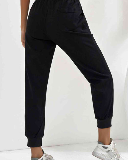Drawstring Elastic Waist Pocket Joggers