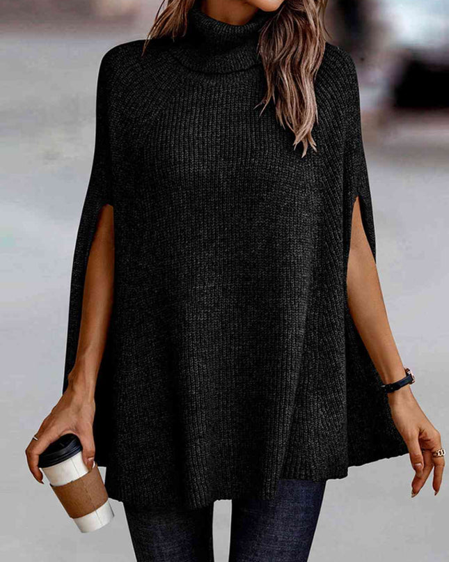 Turtleneck Dolman Sleeve Poncho