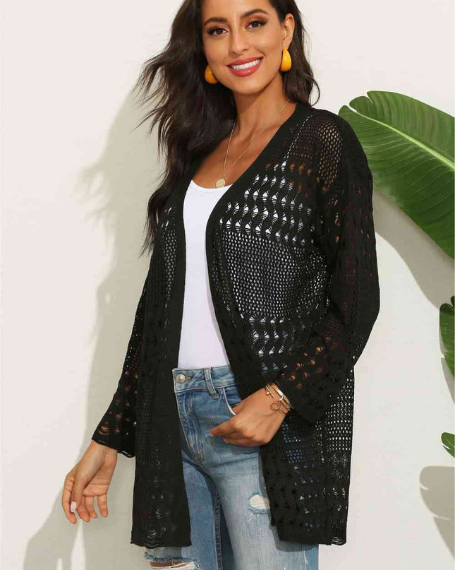 Openwork Long Sleeve Cardigan