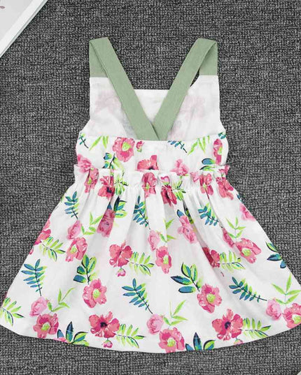 Floral Ruffled Sleeveless A-Line Dress