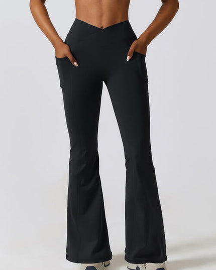 Flare Leg Active Pants with Pockets