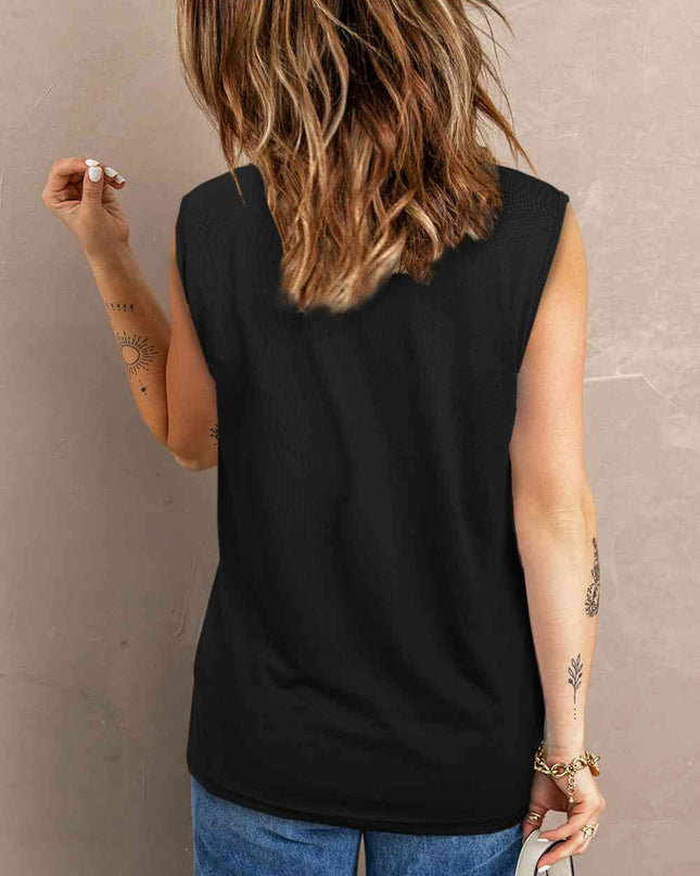 Distressed Round Neck Tank