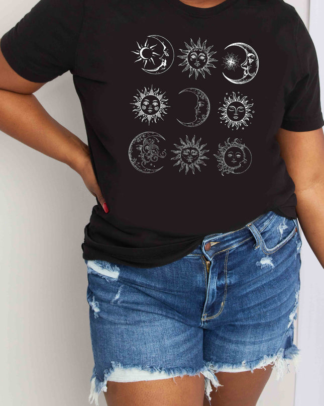 Simply Love Simply Love Full Size Sun and Moon Graphic Cotton Tee