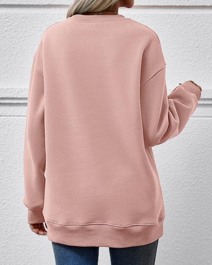 LET IT SNOW Round Neck Long Sleeve Sweatshirt