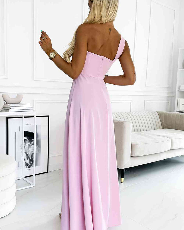 One-Shoulder Sleeveless Maxi Dress
