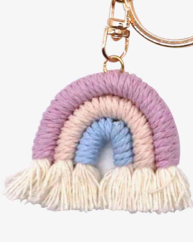 Assorted 4-Pack Rainbow Fringe Keychain