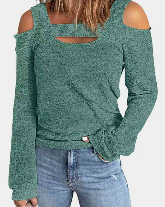 Full Size Cutout Cold Shoulder Blouse
