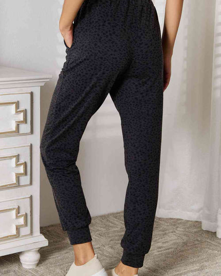 Basic Bae Leopard Print Joggers with Pockets