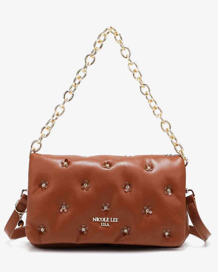 Nicole Lee USA Diamond Flower Messenger Crossbody Bag