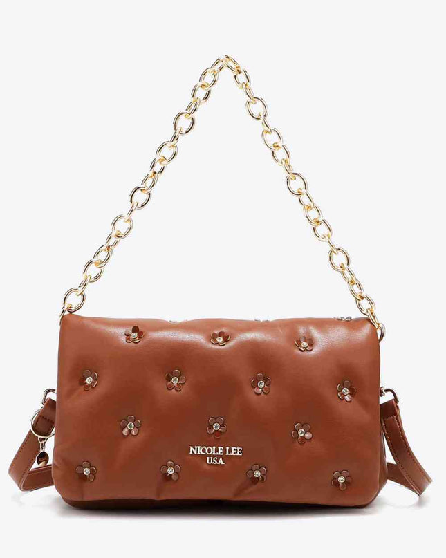Nicole Lee USA Diamond Flower Messenger Crossbody Bag