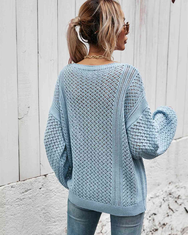 V-Neck Dropped Shoulder Sweater