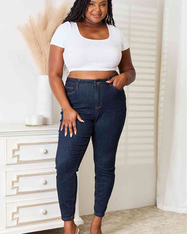Judy Blue Full Size High Waist Pocket Embroidered Skinny Jeans