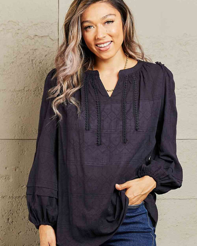 Petal Dew More For You Long Sleeve Stitch Blouse