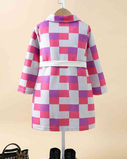 Printed Collared Neck Trench Coat