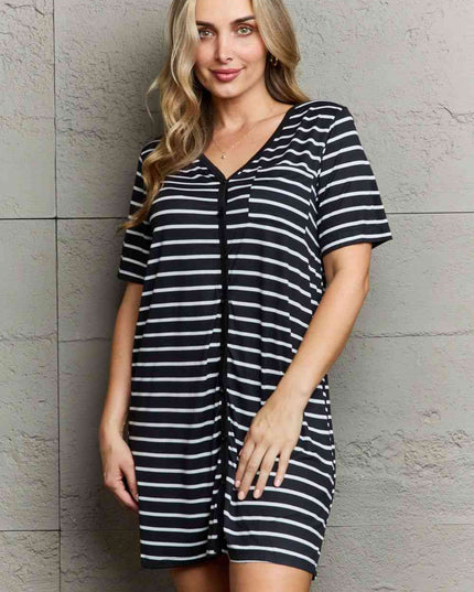 MOON NITE Button Down Sleepwear Dress