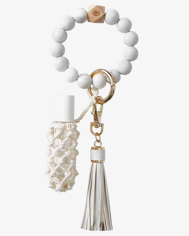 Evil Eye Beaded Keychain with Tassel