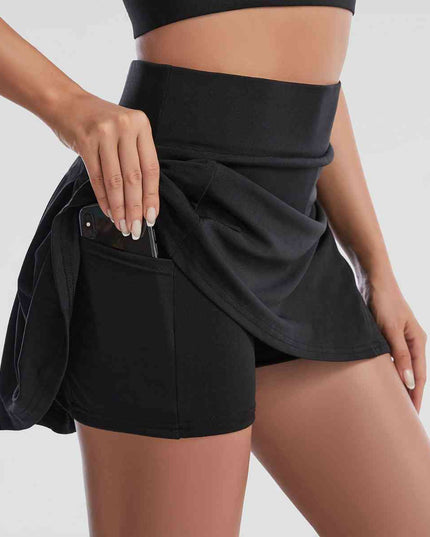 Wide Waistband Sports Skort