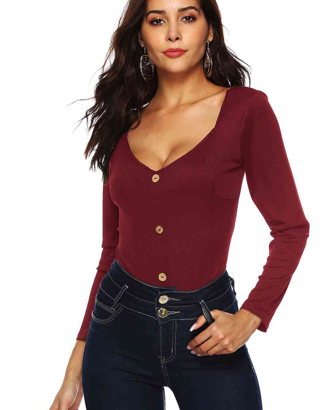 Button Detail Bodysuit