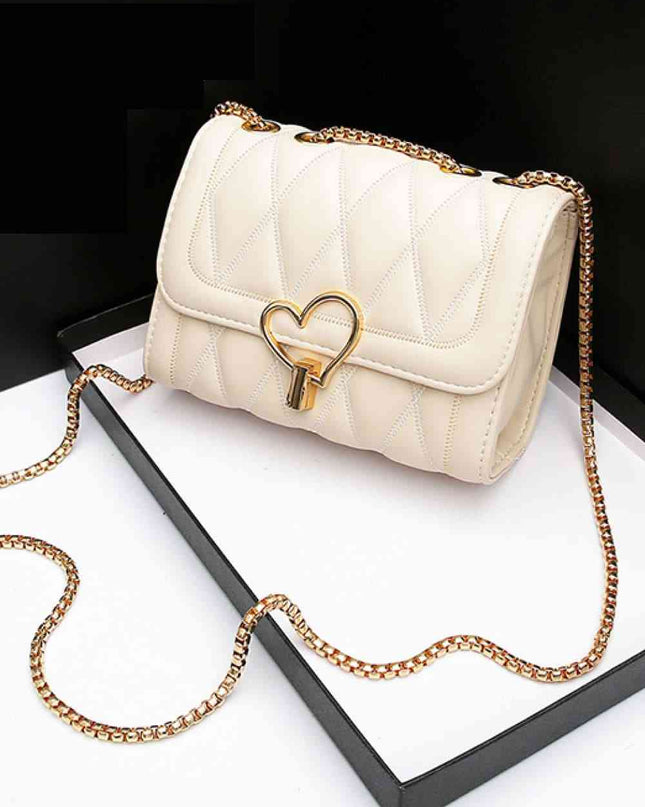 Heart Buckle PU Leather Crossbody Bag