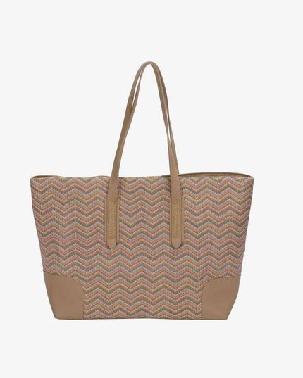 Chevron Straw Tote Bag