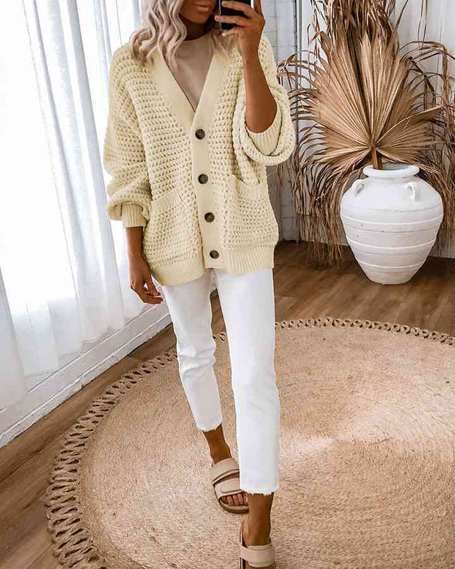 V-Neck Long Sleeve Cardigan