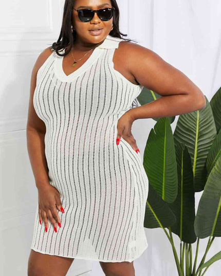 Openwork Johnny Collar Cover Up Dress