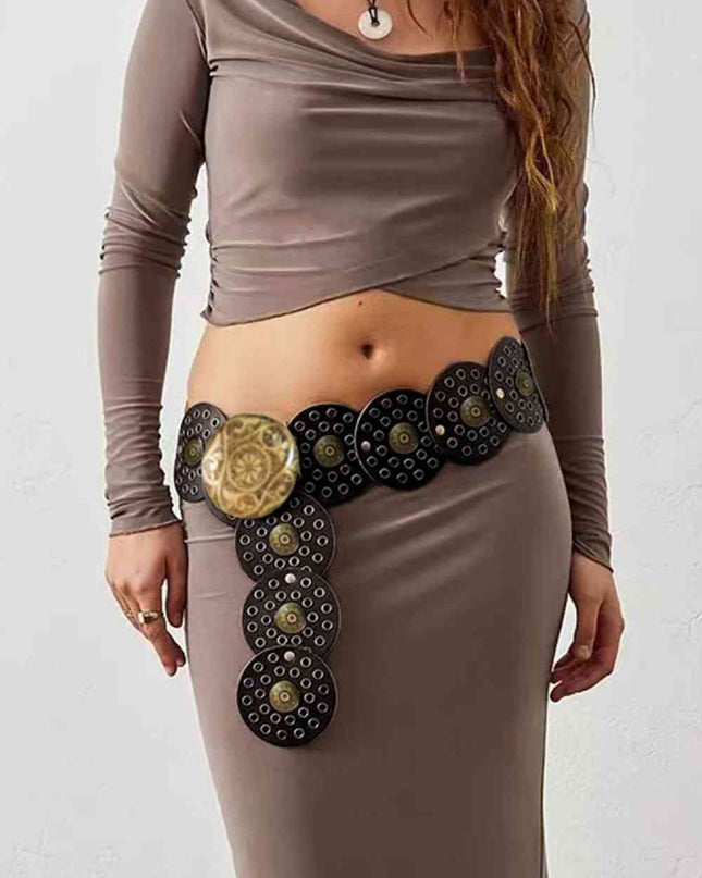Vintage PU Leather Wide Belt