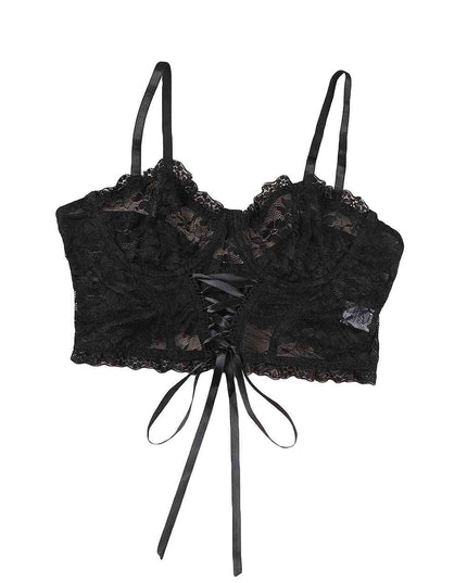 Lace-Up Lace Bralette