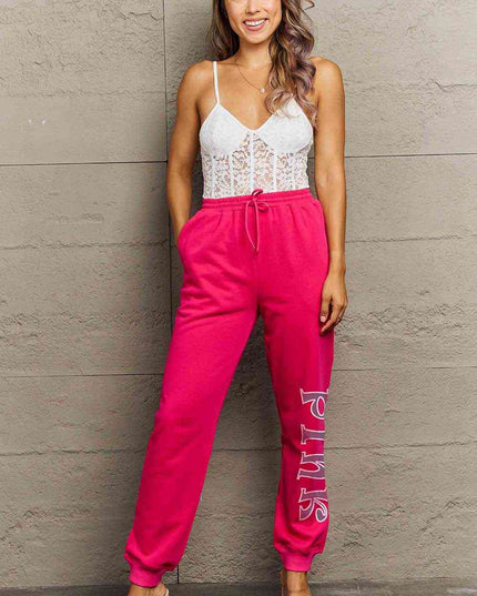 Simply Love Full Size PINK Graphic Sweatpants