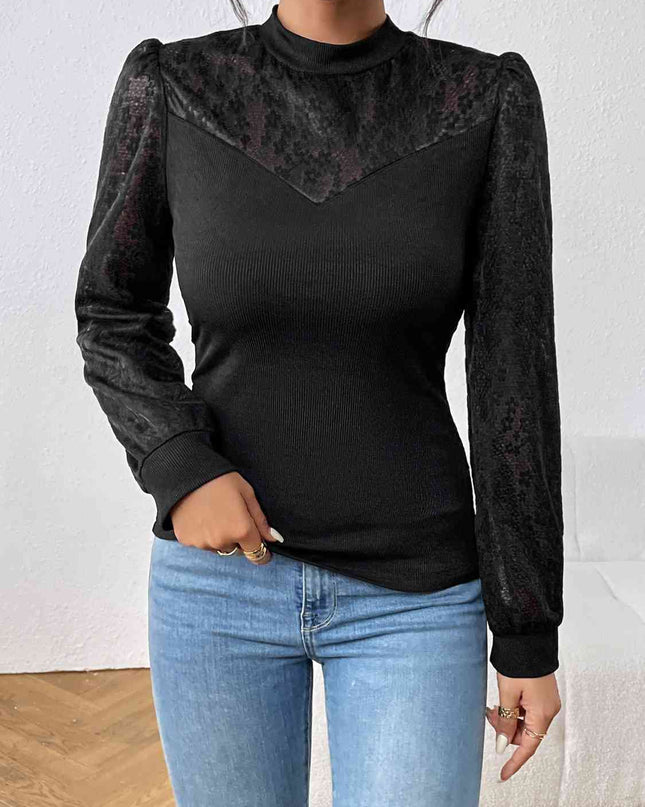 Mock Neck Long Sleeve Top
